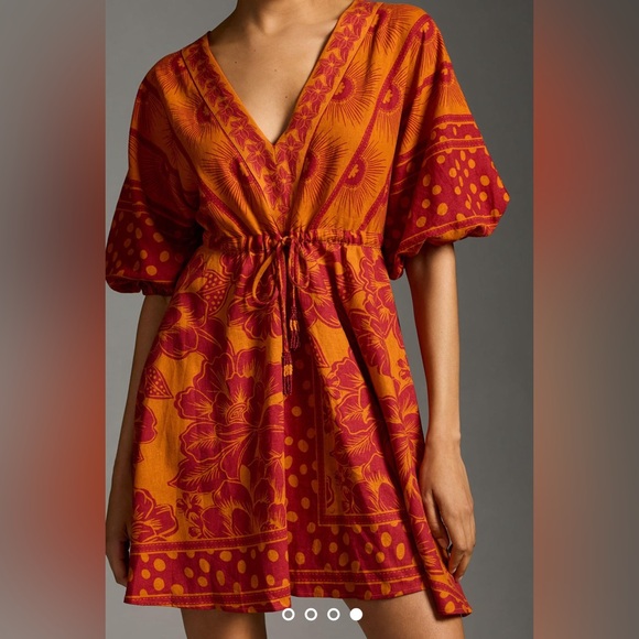 Farm Rio x Anthropologie Printed V Neck Tunic Dress - Picture 4 of 10